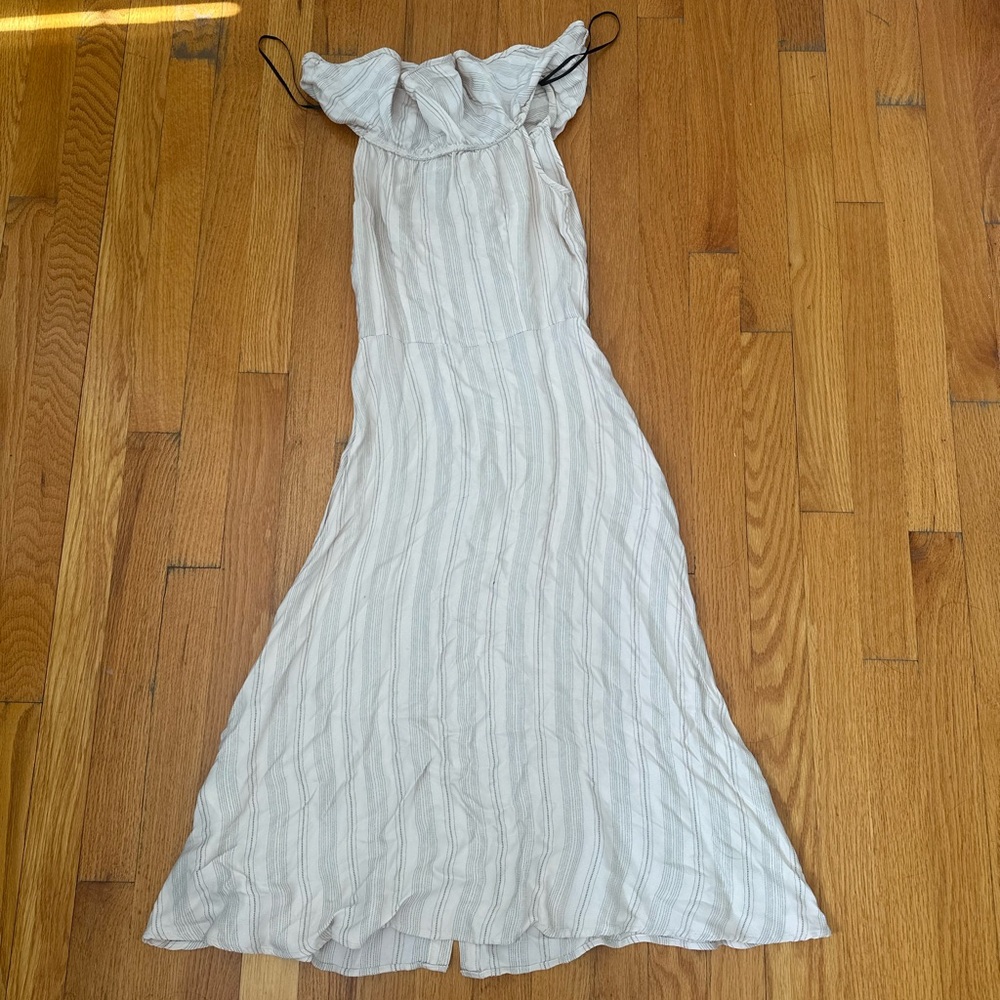 Elegant Striped Off-Shoulder Dress